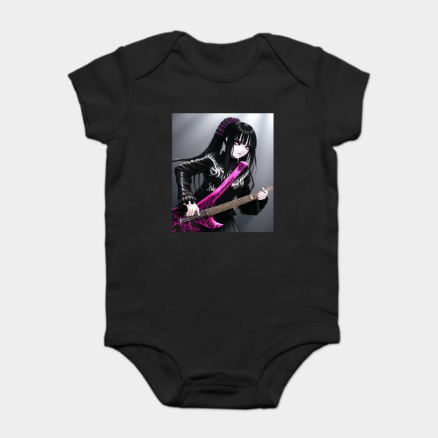 guitar girl Baby Bodysuit by animegirlnft